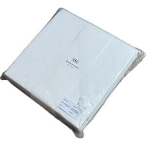 CB2 Crate & Barrel New NIP White Basketweave Cotton Curtain Drape 84" Long Panel